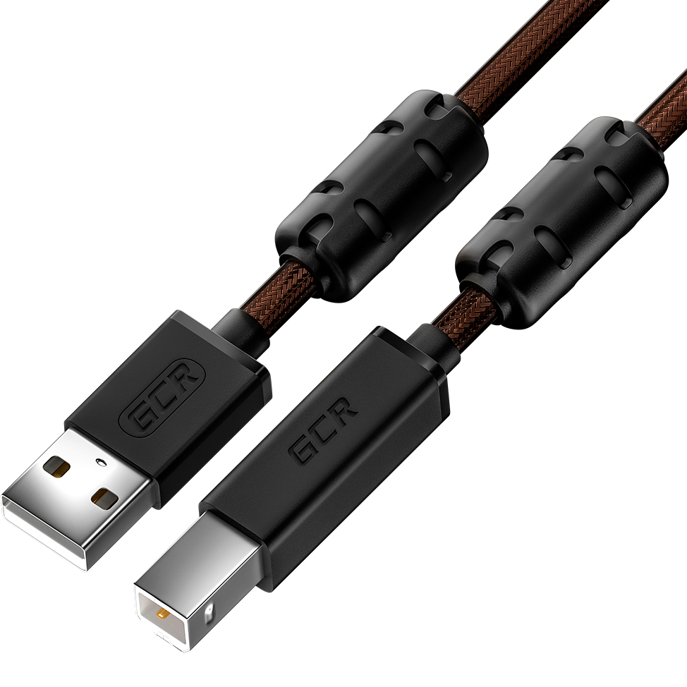 Кабель GCR GCR-52414 USB 2.0 AM/BM, 1.5 м, экранированный