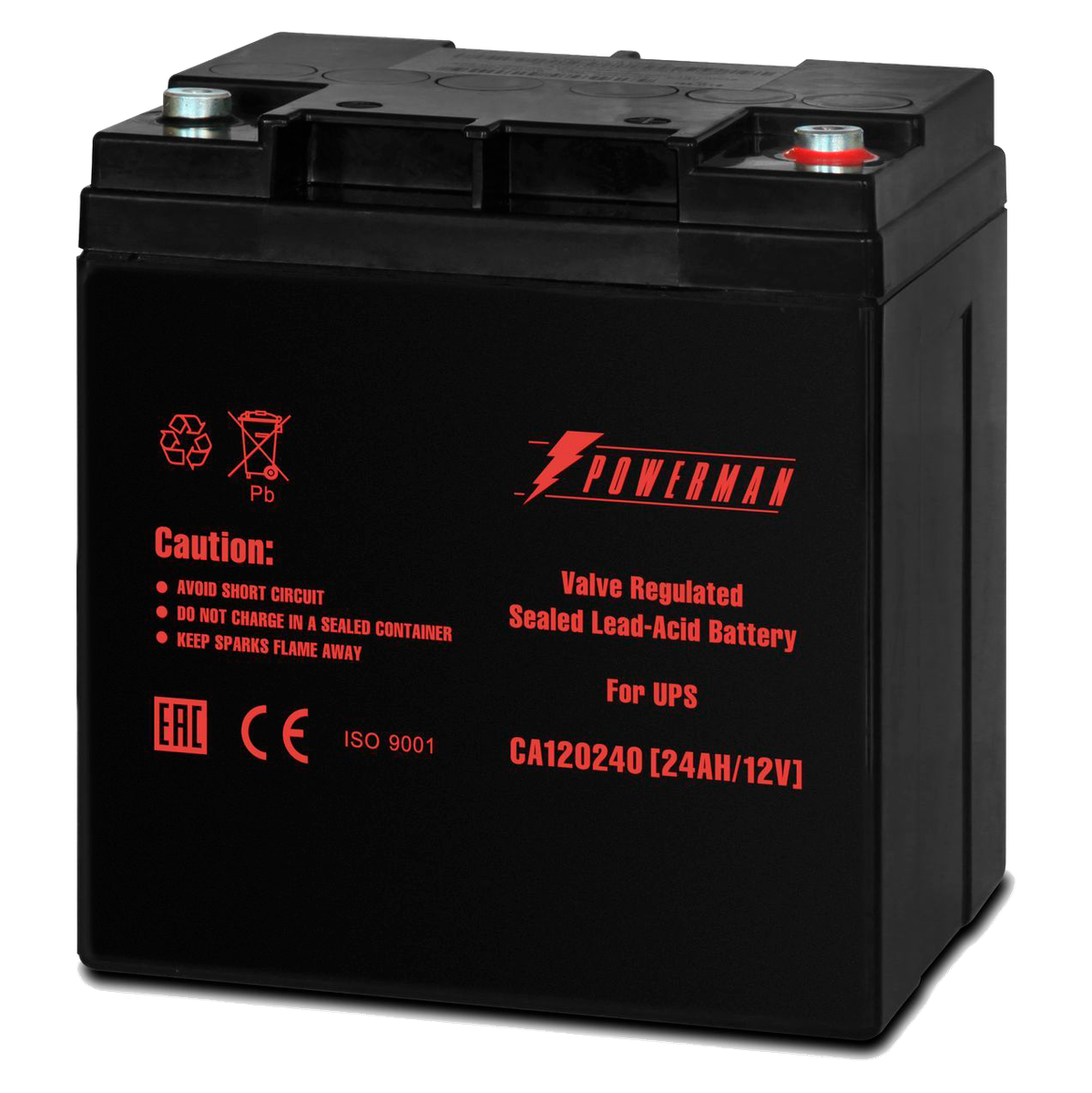 Батарея Powerman CA12240 для ИБП, 12 В, 24 А·ч, AGM, клеммы M1