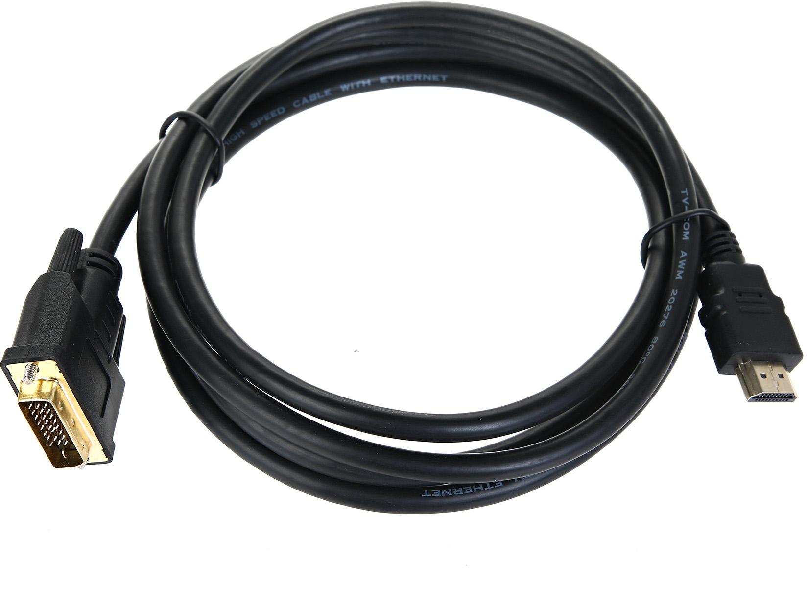 Кабель TV-COM LCG135E-2M, HDMI — DVI-D Dual Link (19M–25M), 2 м, черный