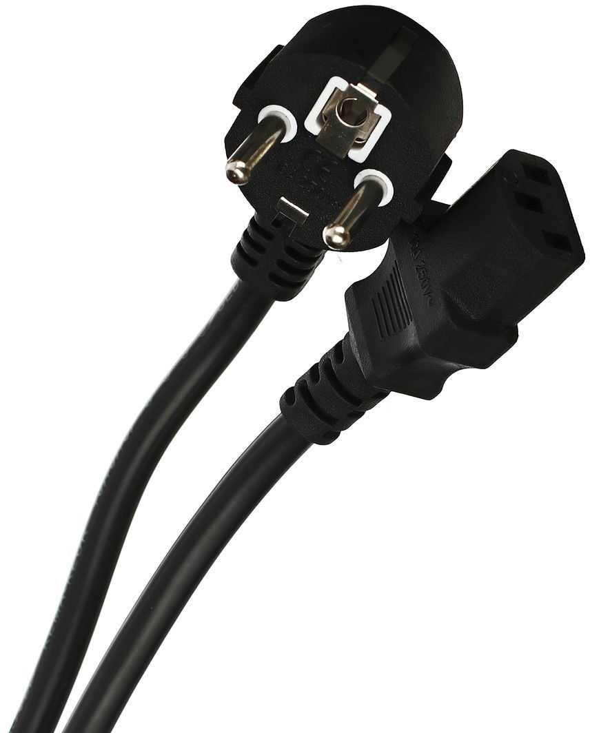 Кабель питания VCOM CE021-CU1.5-1.8M, CEE 7/7 — IEC 320 C13, 3G×1.5 мм², 1.8 м