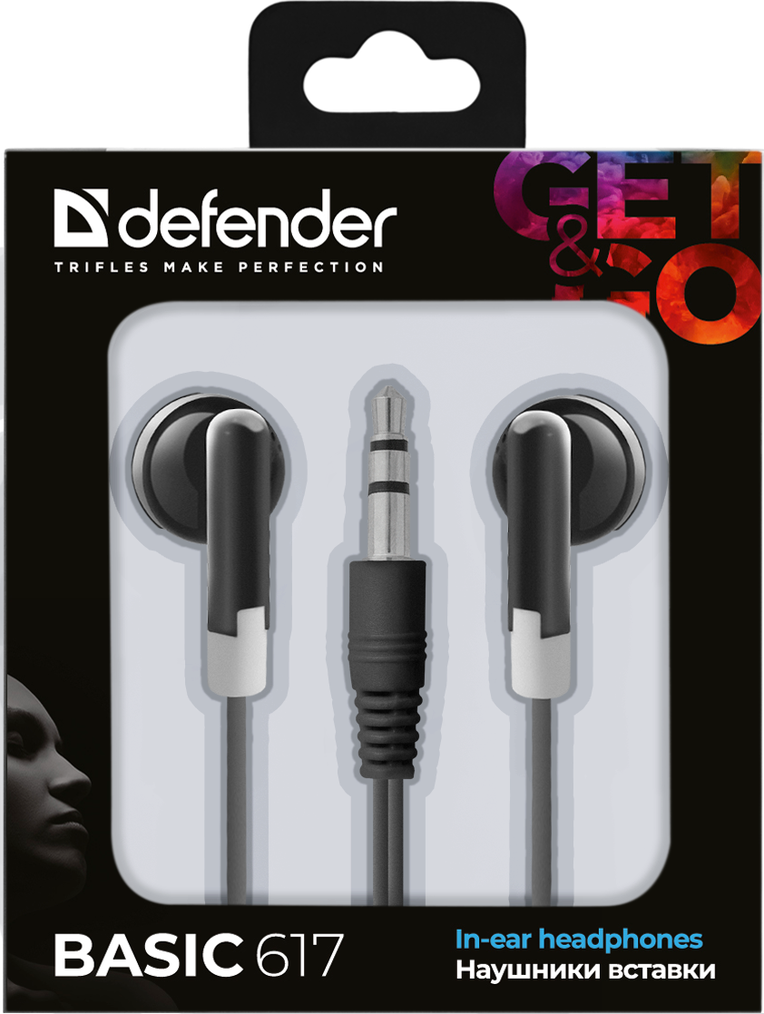 Наушники Defender Basic-617 63617, внутриканальные, проводные, 20-20000 Гц