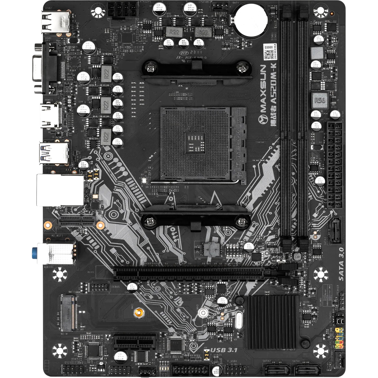 Материнская плата Maxsun MS-Challenger A520M-K, AM4, DDR4, M-ATX