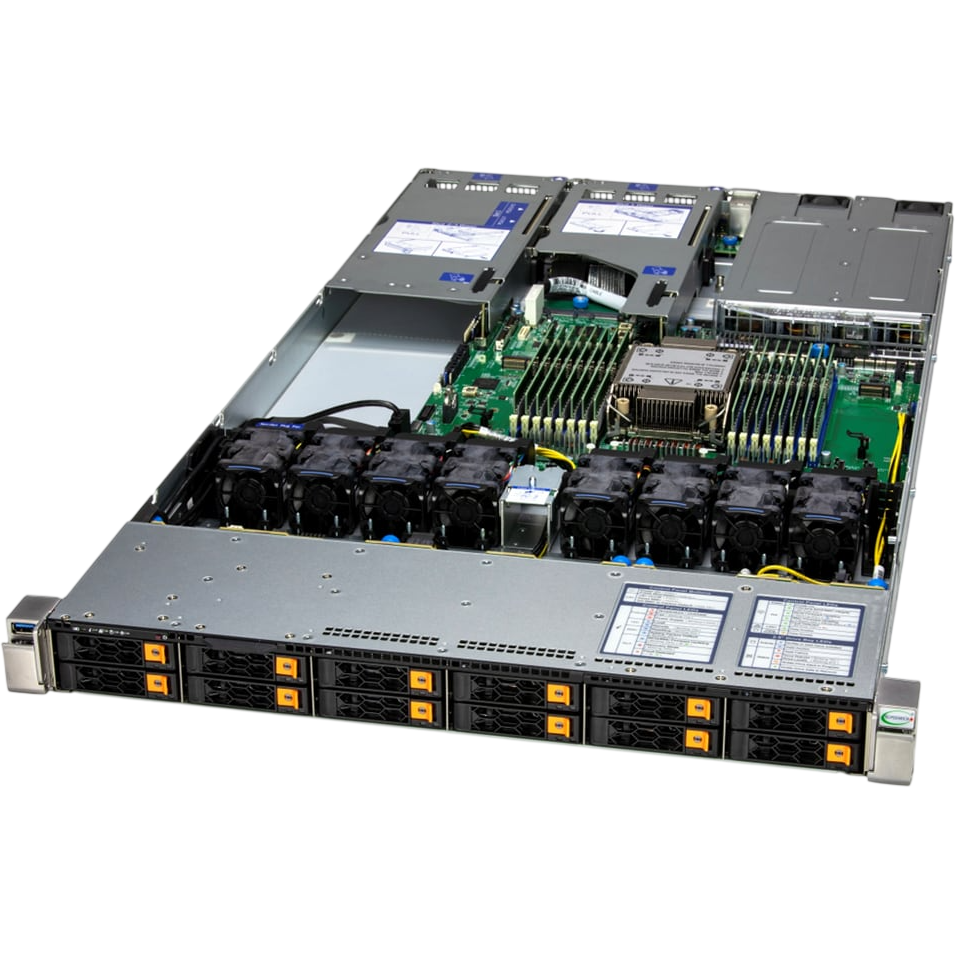 Сервер SuperMicro SYS-112H-TN, 1U, LGA4710, 12×2.5" NVMe, 2×10GbE, 2×1200 Вт