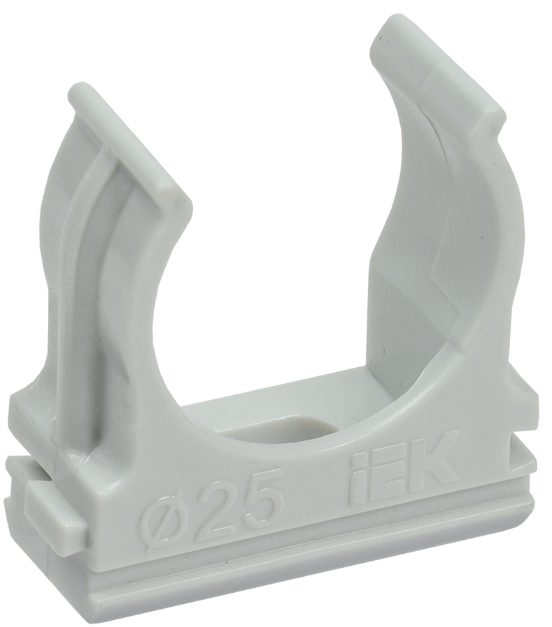 Держатель IEK CTA10D-CF25-K41-100 с защёлкой, D25 мм, АБС, серый