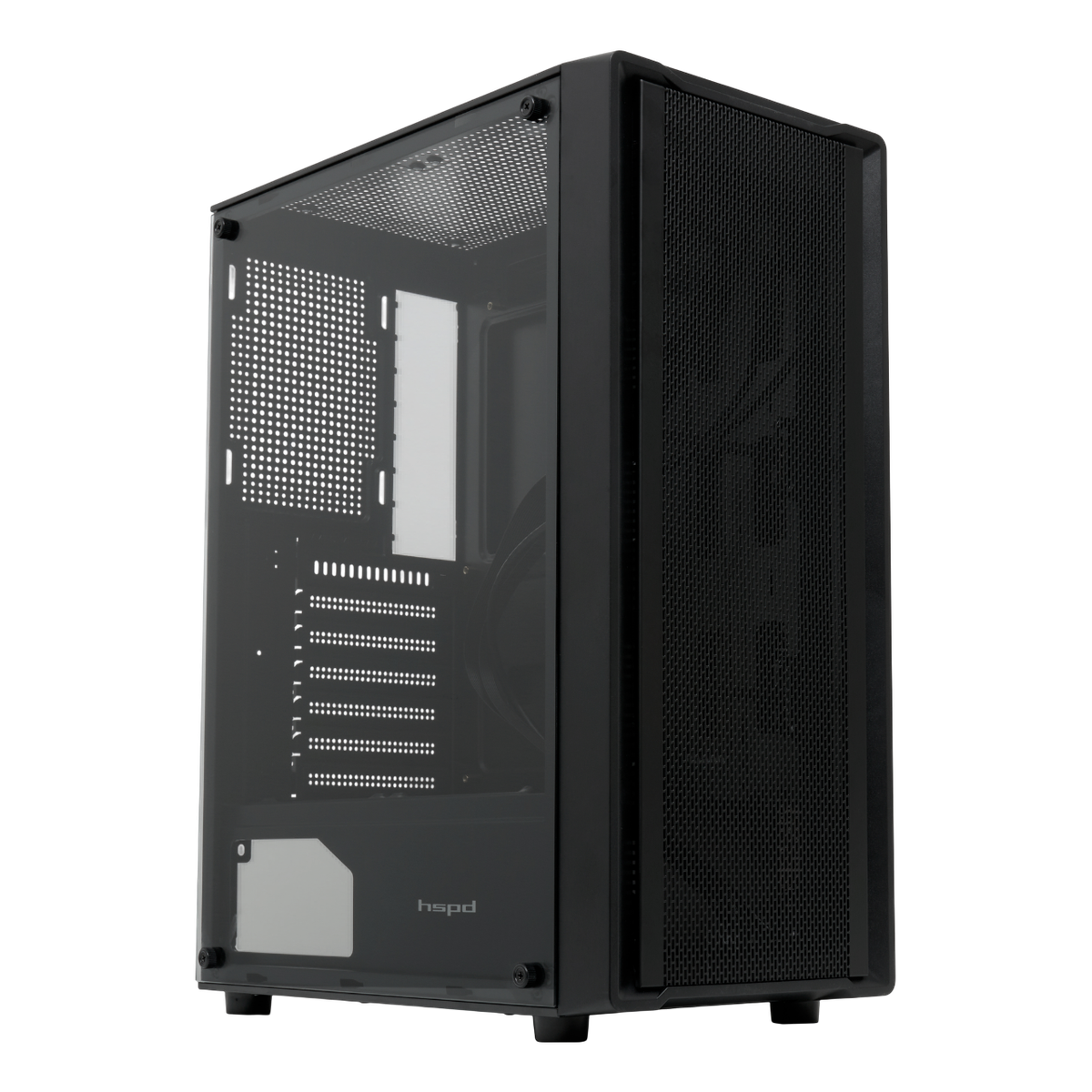 Корпус HSPD M530-TGBK, Mid Tower, Mesh, TG, без БП