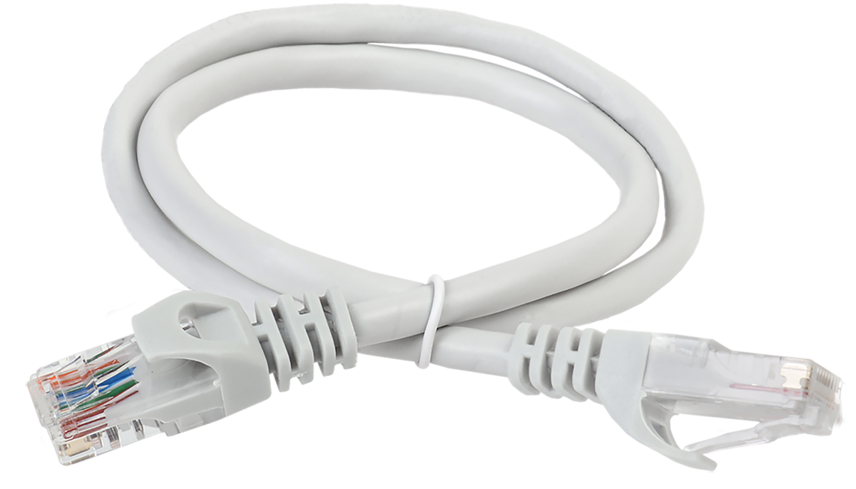Патч-корд ITK PC01-C6U-5M, кат.6 UTP, 5 м, RJ45-RJ45, серый