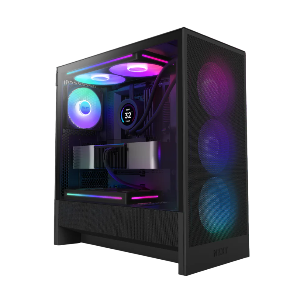Корпус NZXT H5 Flow RGB CC-H52FB-R1, Midi-Tower, E-ATX, без БП, черный