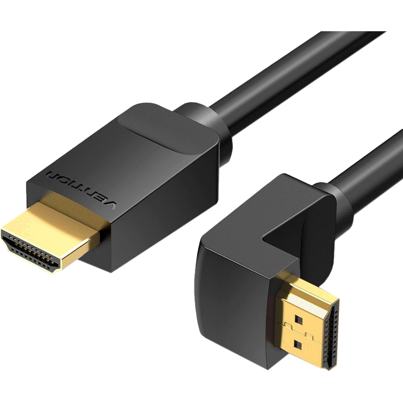 Кабель Vention AAQBI HDMI High Speed v2.0 with Ethernet, 19M/19M, угол 270°, 3 м