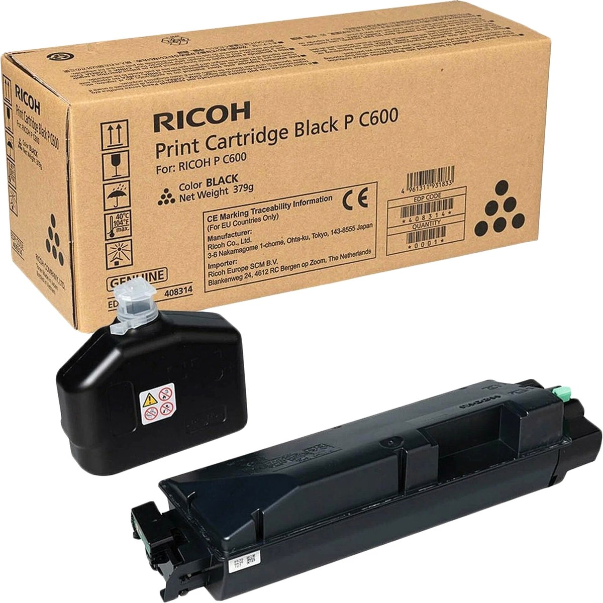 Картридж Ricoh 408314 (PC600), чёрный, для Ricoh P C600, 18 000 стр.