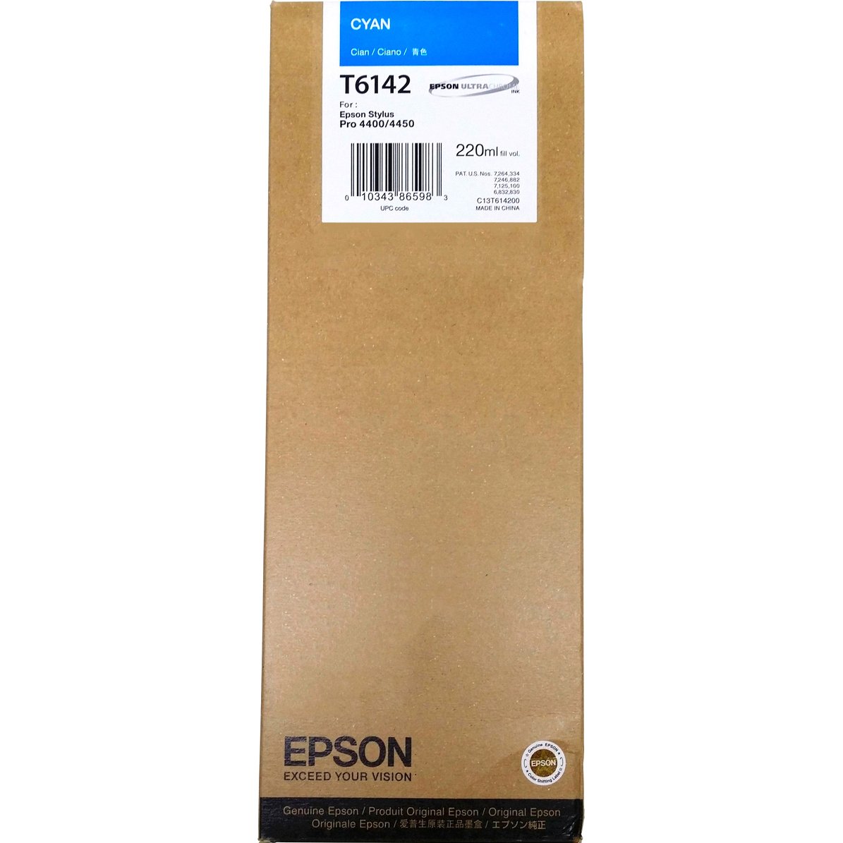 Картридж Epson C13T614200, голубой, 220 мл, для Stylus Pro 4400