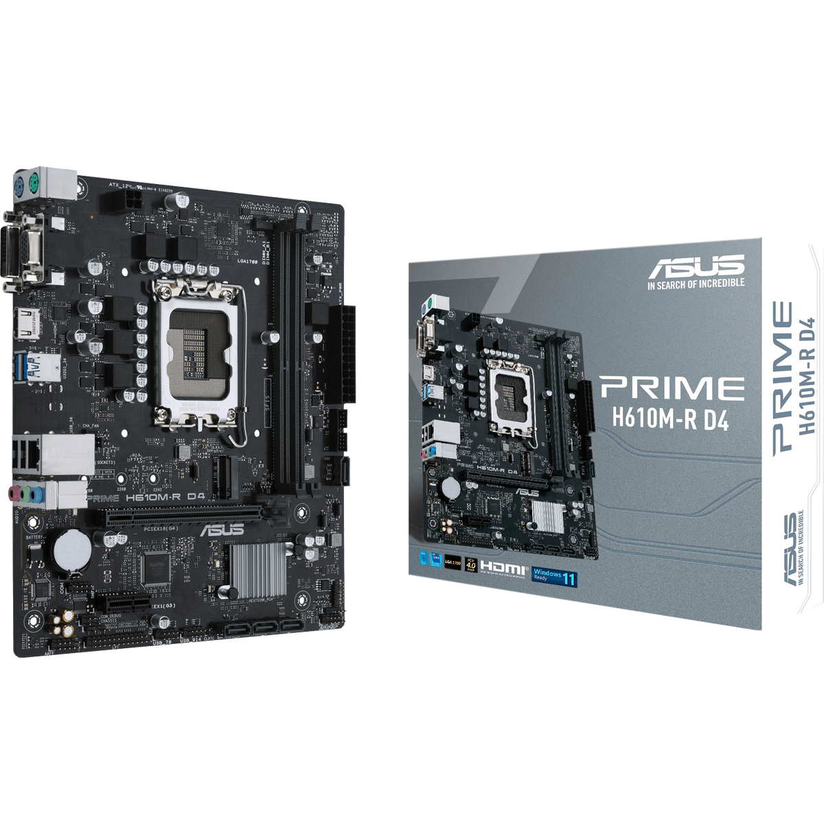 Материнская плата ASUS PRIME H610M-R D4-SI, LGA1700, DDR4, mATX