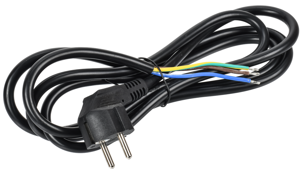 Кабель питания ITK PC-D-2M PDU, 3×1.5 мм², Schuko — без разъема, 2 м