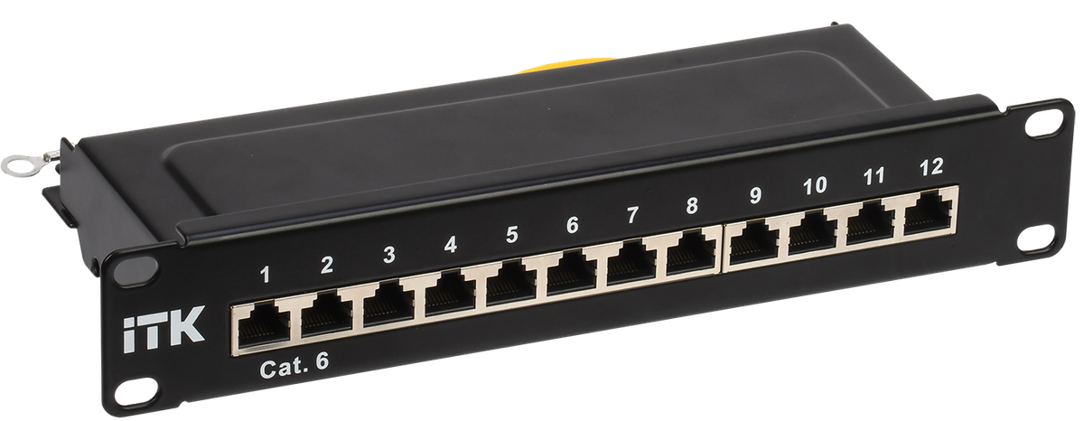 Патч-панель ITK PP12-1UC06S-D05-10, 1U, кат.6 STP, 12 портов, 10" Dual IDC