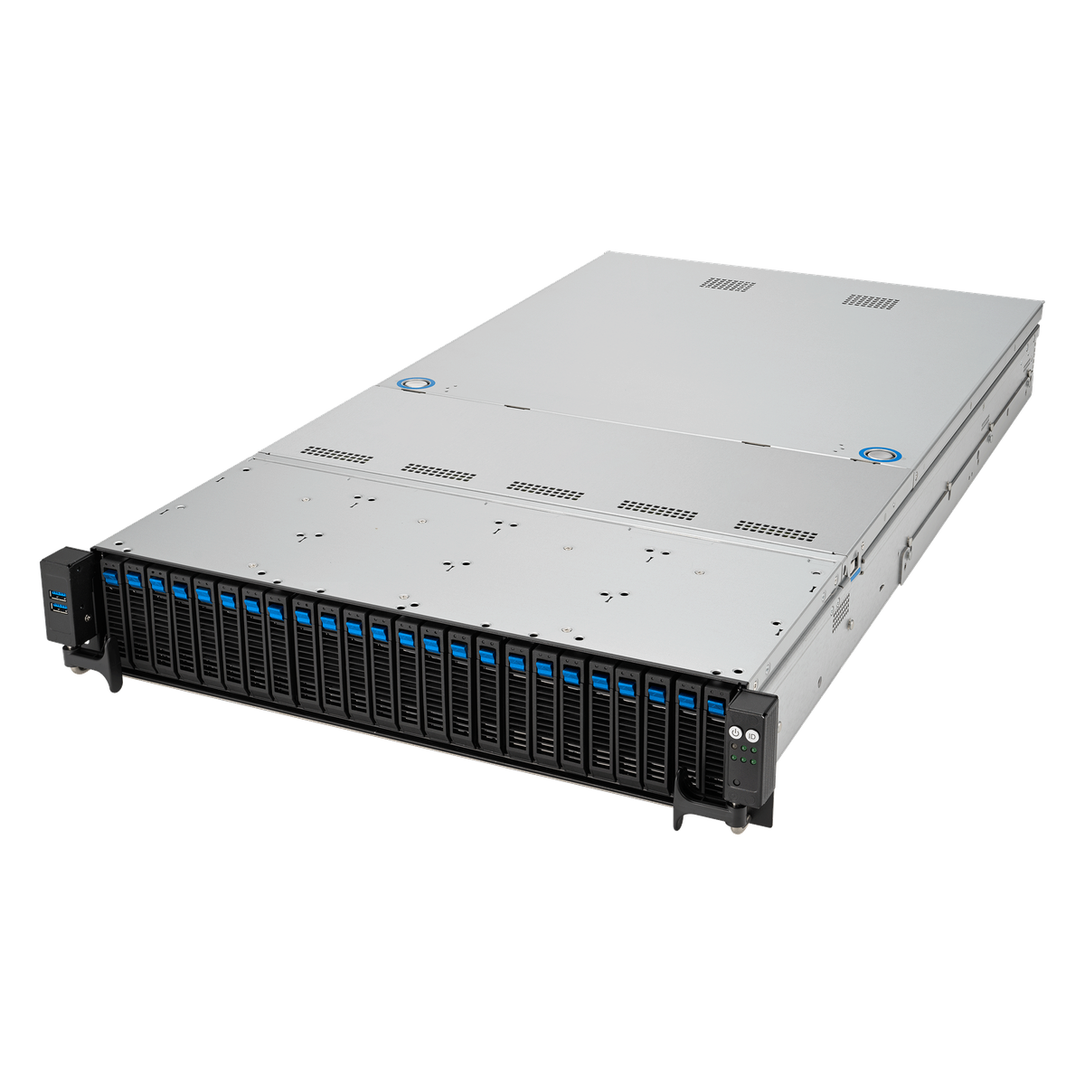 Серверная платформа ASUS RS521A-E12-RS24U, 2U, Socket SP5, 24×DDR5, 24×3.5" NVMe, 2×1GbE, 2000 Вт
