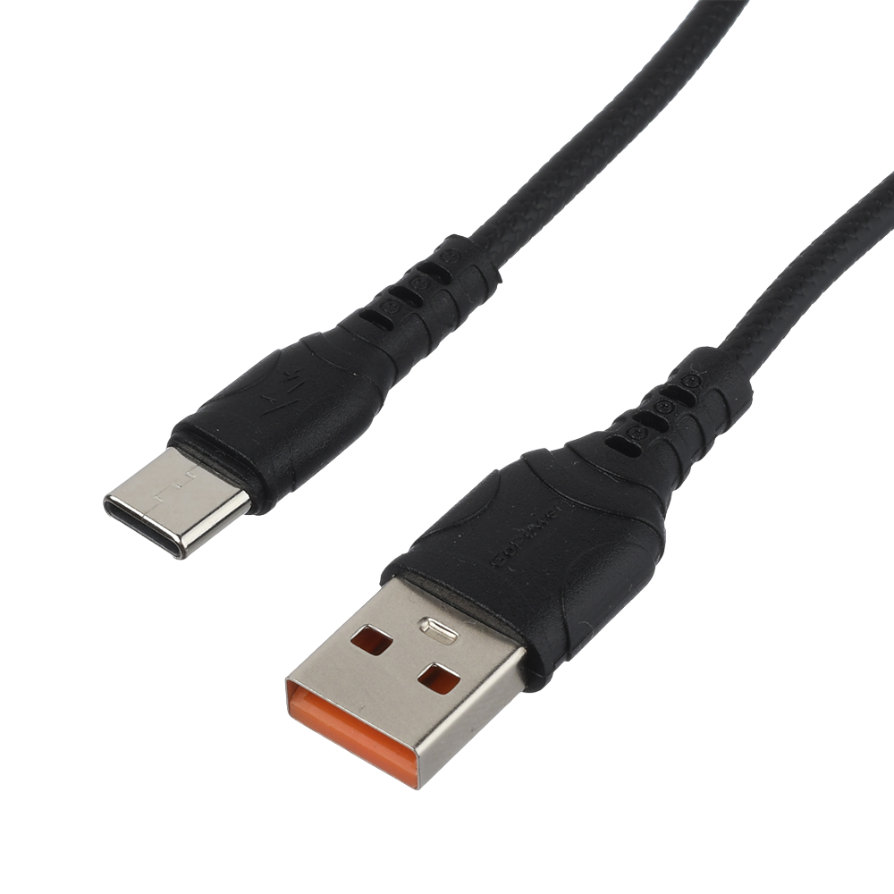Кабель GoPower GP07T, USB-A–USB Type-C, 1 м, 2.4 А, силикон, чёрный