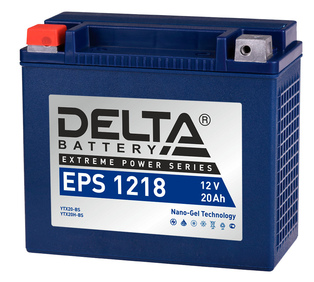 Аккумулятор Delta EPS 1218, 12 В, 18 А·ч, AGM/GEL, 245 А, клеммы M06