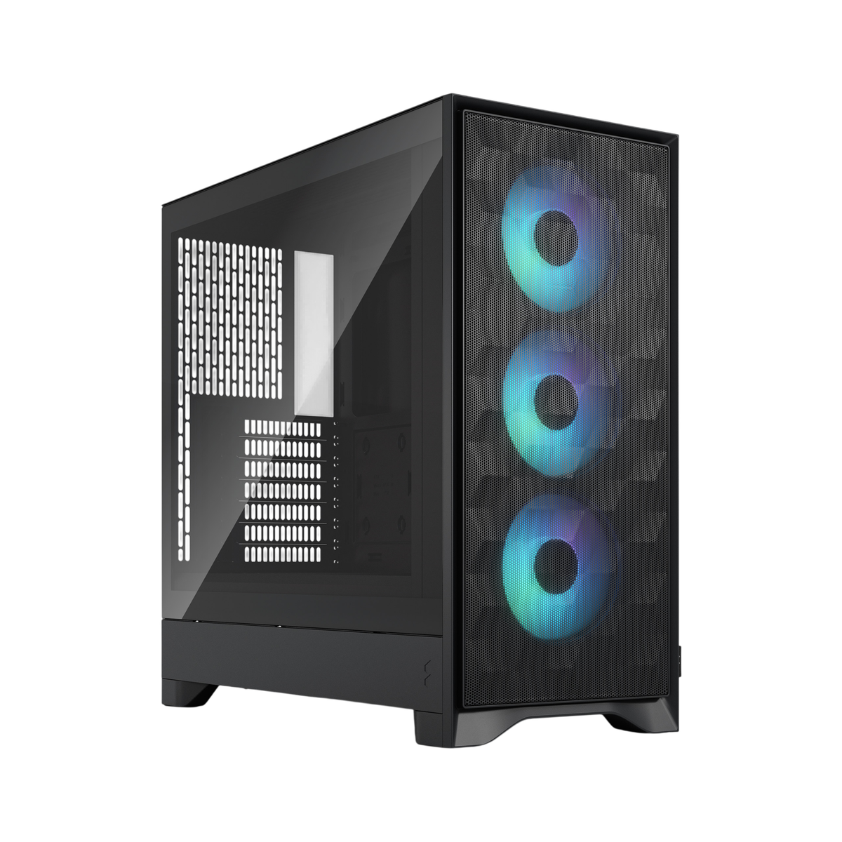 Корпус ПК без блока питания/ Case Fractal Design Pop 2 Air TG RGB, Midi-Tower, 3x120mm, 1xUSB-C + 1xUSB-A 3.2 ATX, mATX, mITX Black