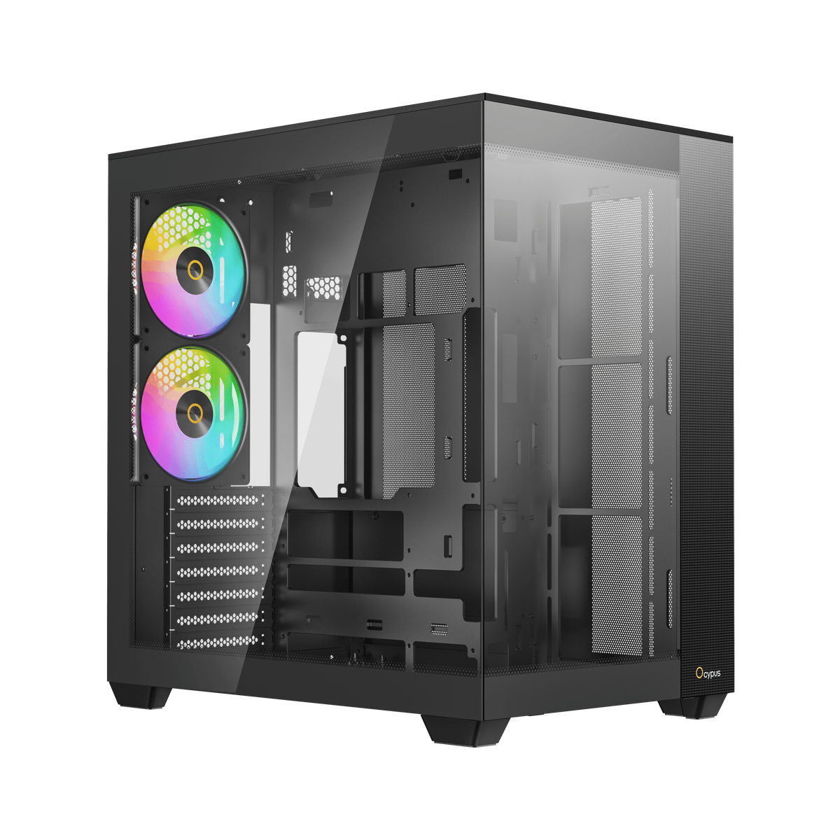 Корпус для ПК Ocypus Delta-C74-BKD200XX-GL, Midi Tower, ATX, 2×USB 3.0, USB-C, ARGB