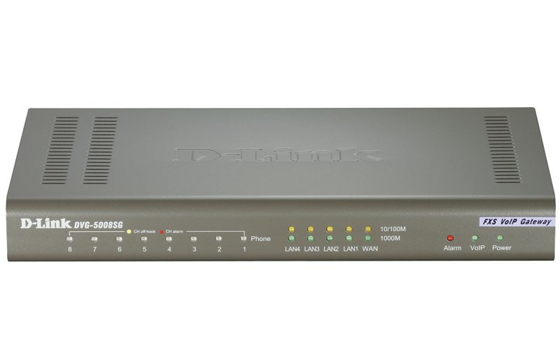 VoIP-шлюз D-Link DVG-5008SG/A1A, 8×FXS, 1×GbE WAN, 4×GbE LAN