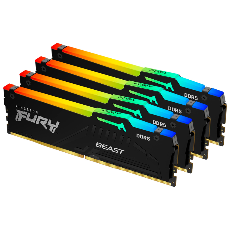 Память Kingston KF552C40BBAK4-128, DDR5, 4x32GB, 5200MHz, DIMM, RGB