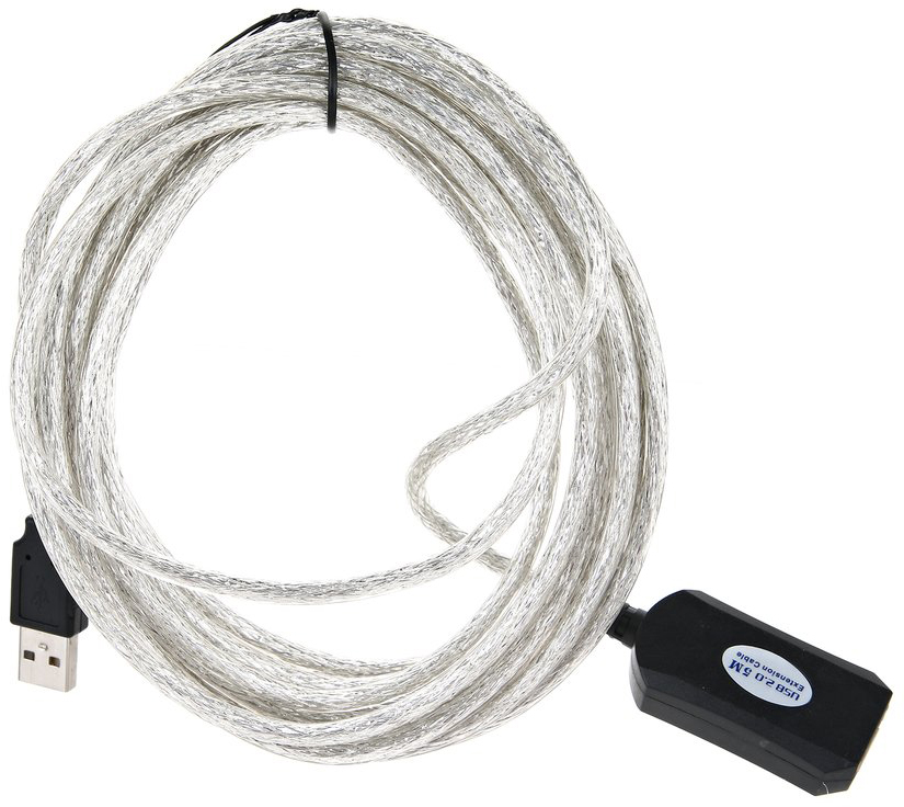 Кабель Vcom VUS7049-5M, USB 2.0 активный удлинитель Am–Af, 5 м