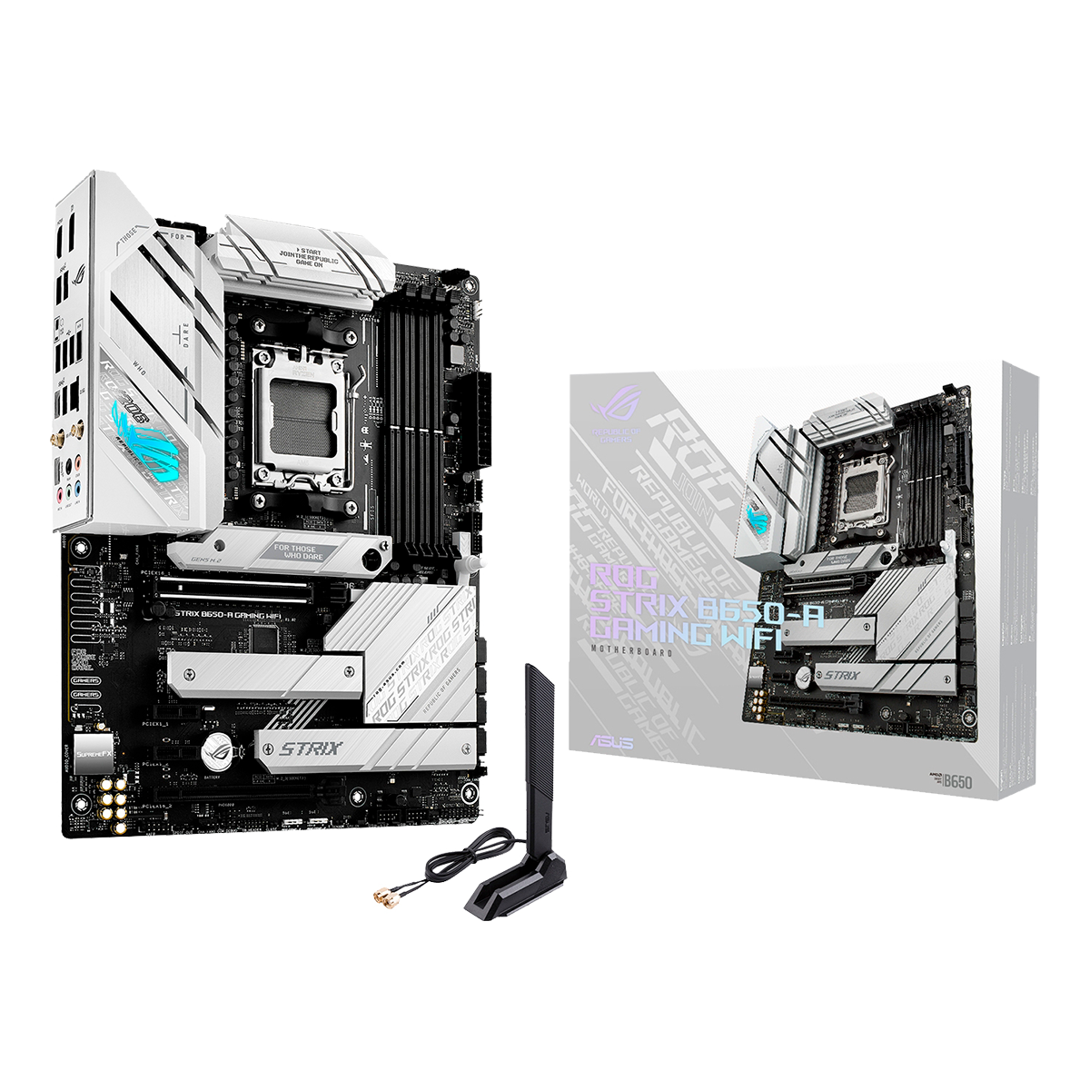 Материнская плата ASUS ROG STRIX B650-A GAMING WIFI, Socket AM5, ATX, 4×DDR5 до 128 ГБ, Wi-Fi 6E