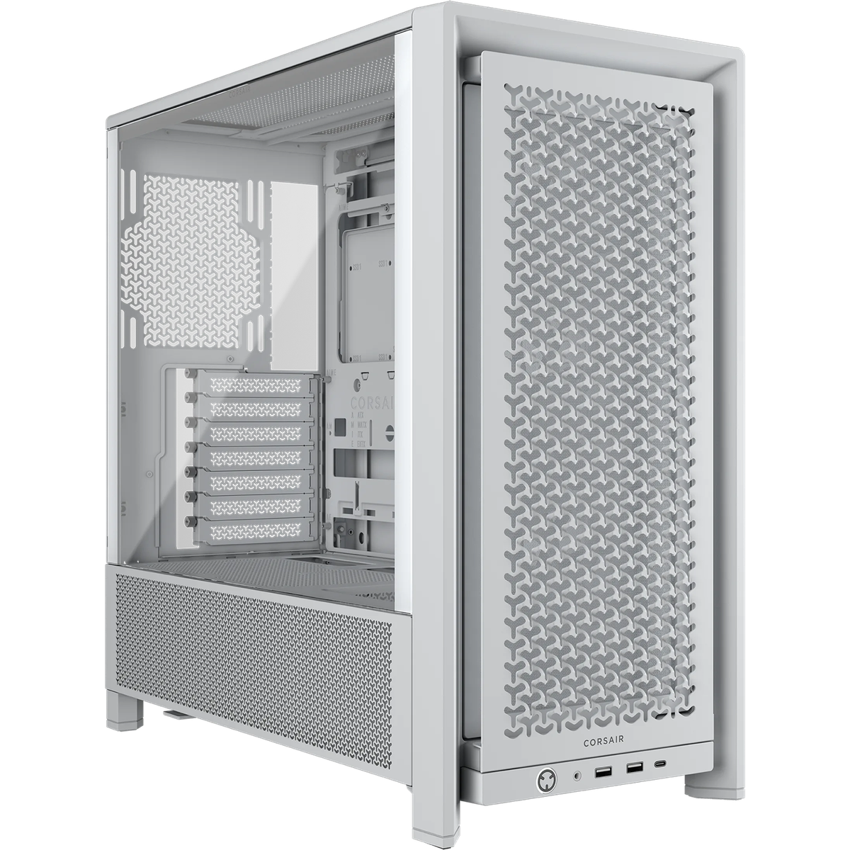 Корпус Corsair Frame 4000D RS, Midi-Tower, E-ATX/ATX, 3×120 мм, TG, белый