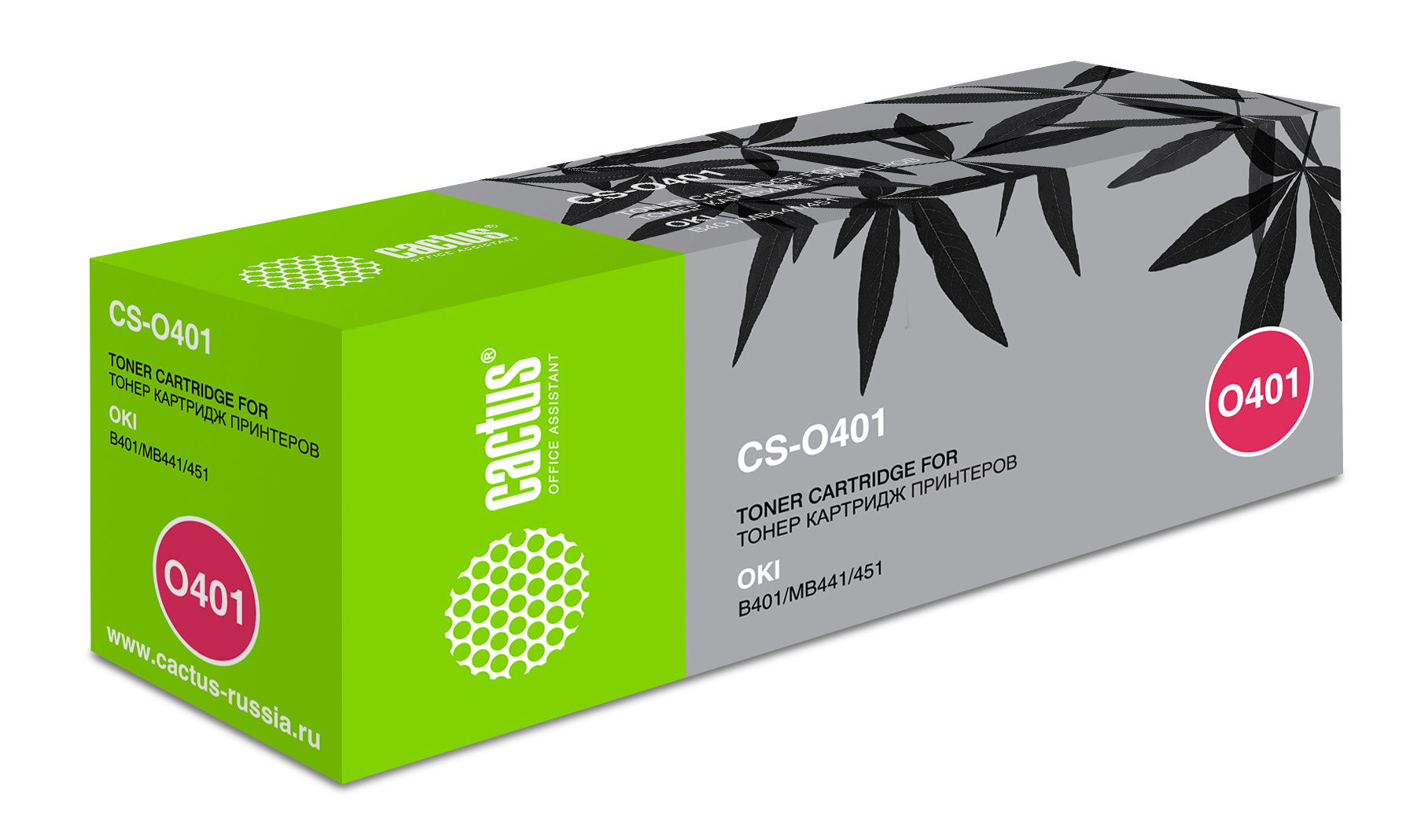Картридж лазерный Cactus CS-O401, черный, 1500 стр., для Oki B401/MB441/451