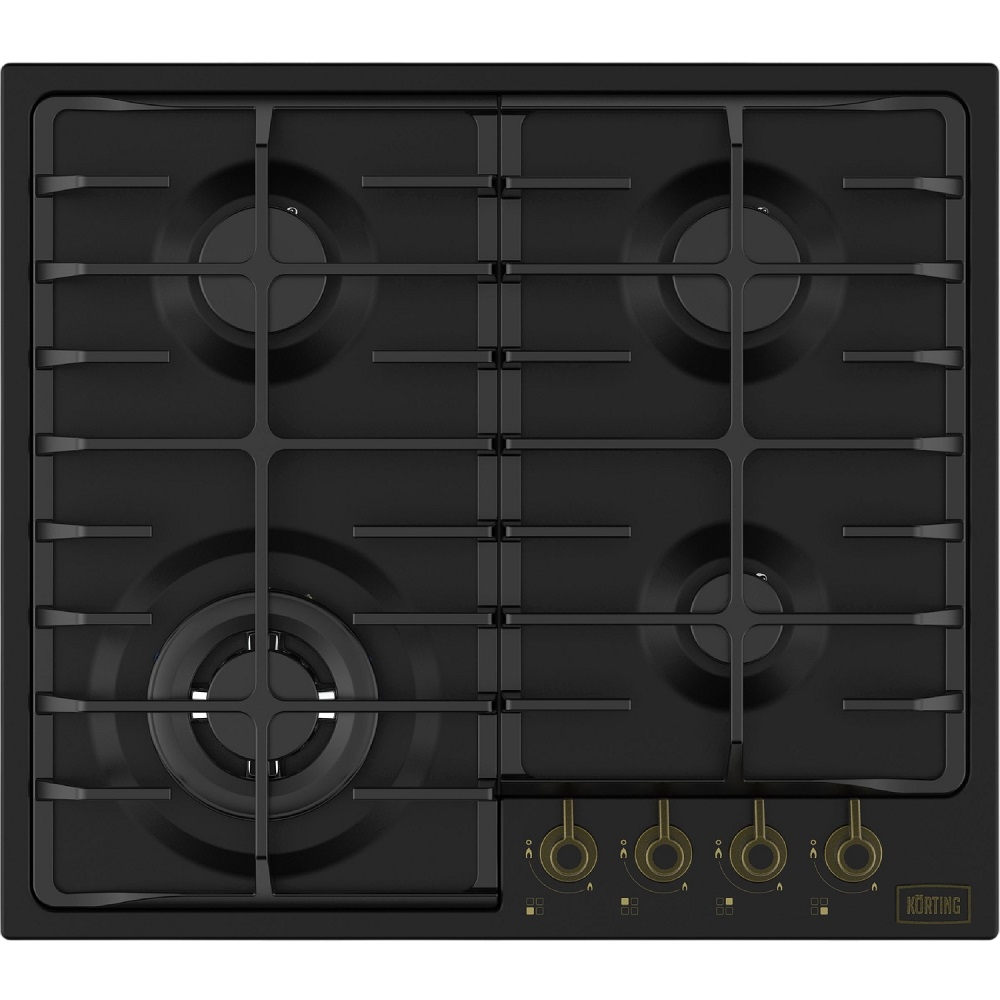Варочная панель Korting HG 674 CTRN, газовая, 4 конфорки, WOK, 8300 Вт
