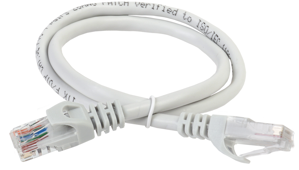 Патч-корд ITK PC01-C6UL-1M, Cat.6 UTP, LSZH, 1 м, серый