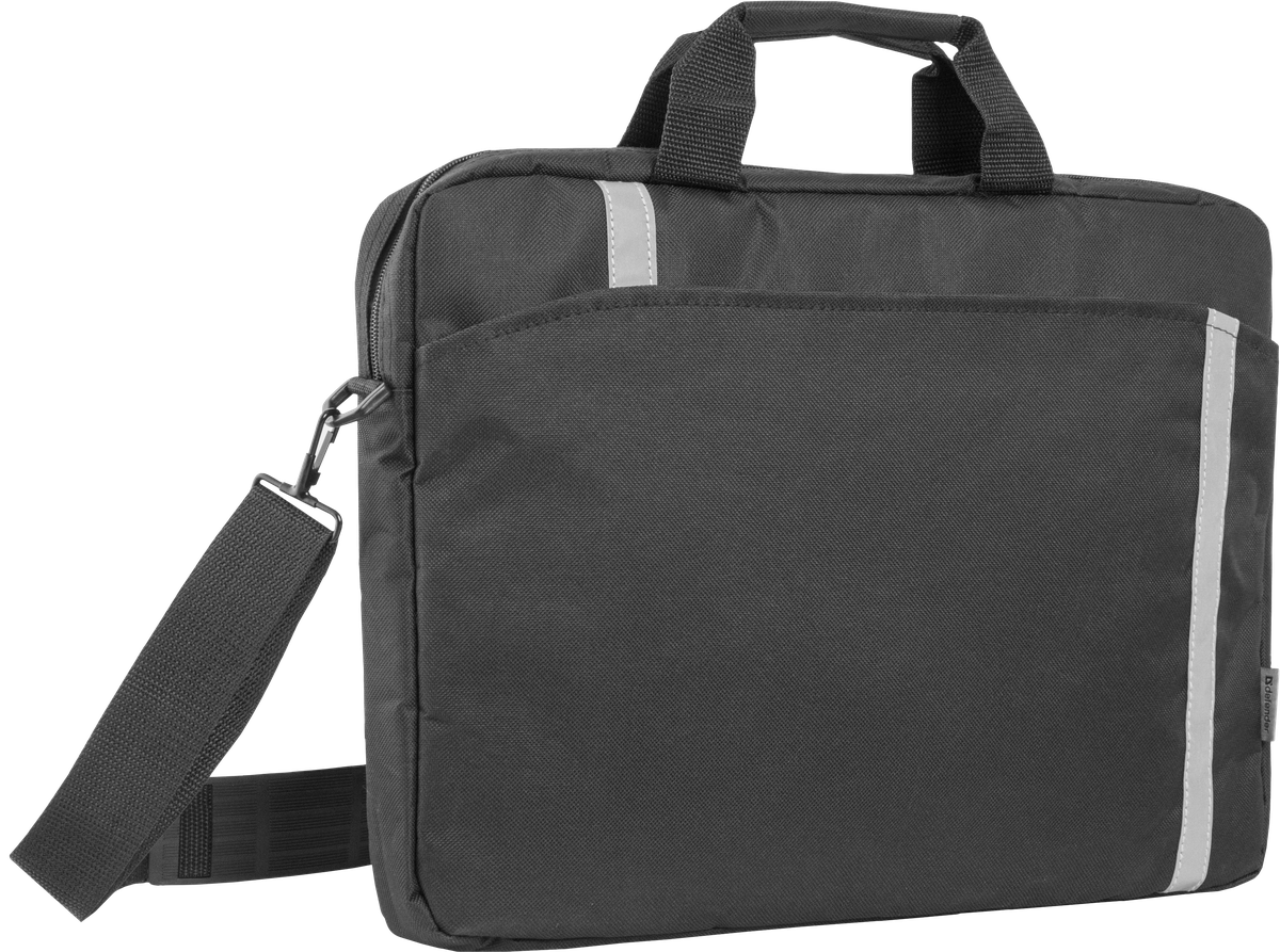 Сумка для ноутбука DEFENDER Shiny 26097, 15–16", полиэстер, светоотражающая полоса, чёрная