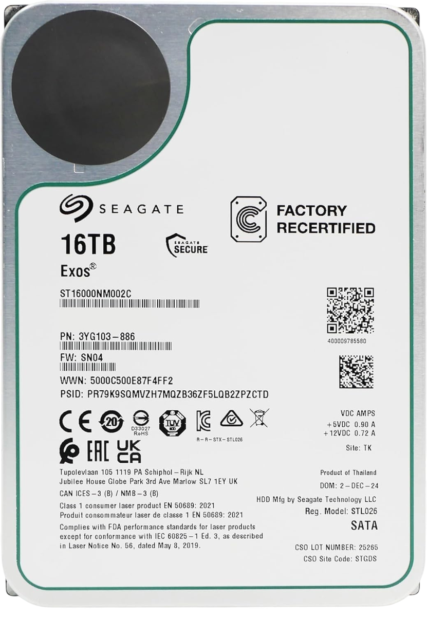 Жесткий диск Seagate ST16000NM002C, 16ТБ, SATA III, 3.5", 7200rpm