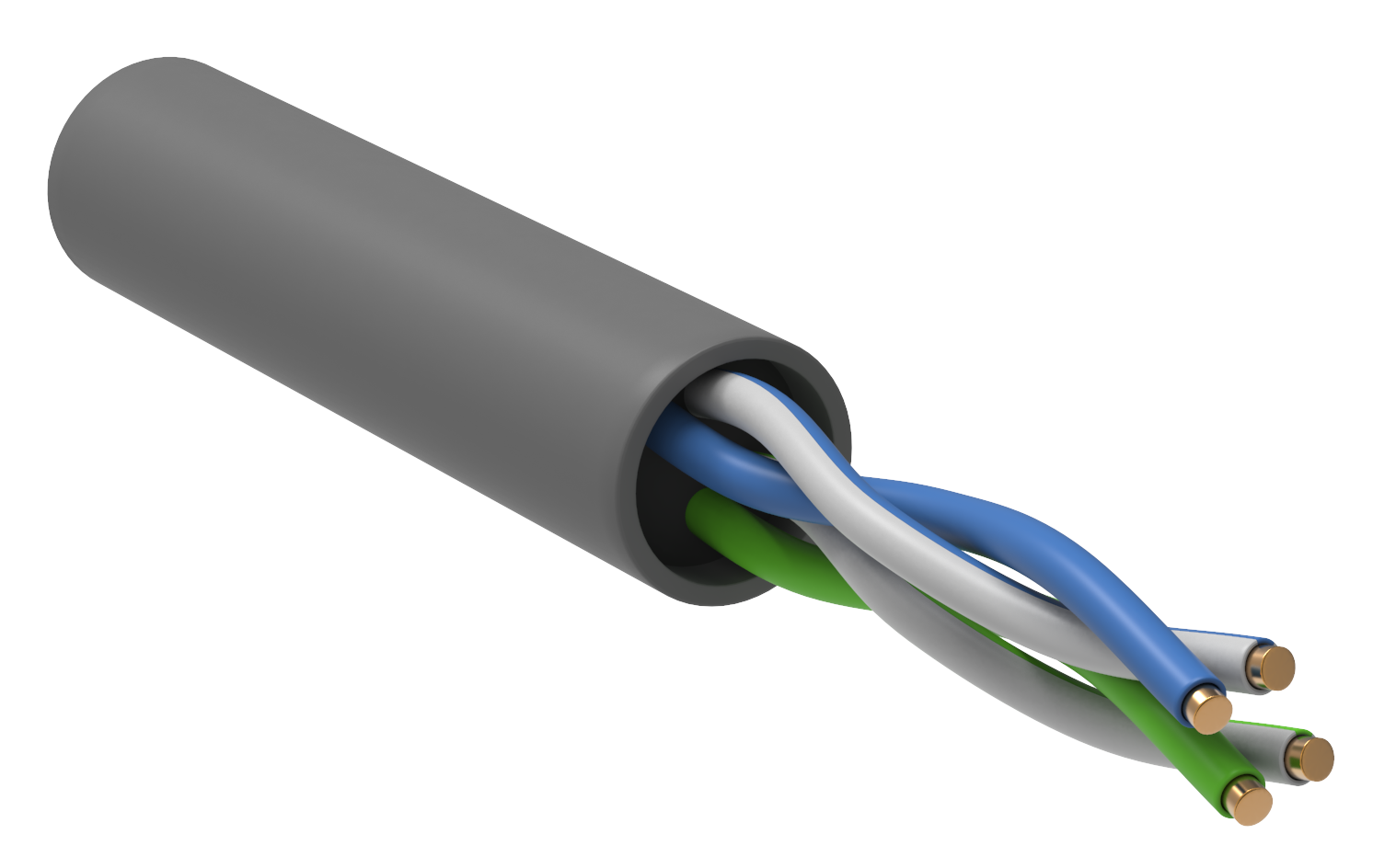 Кабель данных ITK LC1-C5E02-121-S-R, витая пара U/UTP Cat.5e, 2×2×24AWG, LSZH, 500 м