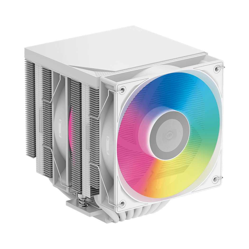 Кулер для процессора PcCooler RT720 TC ARGB WH, башенный, 270 Вт, 2×120 мм, 4-pin PWM, белый