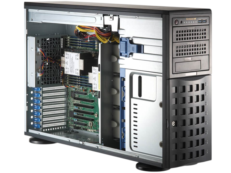 Серверная платформа Supermicro SYS-741P-TRT (bundle4), 4U/Tower, 2×LGA 4677, 16×DDR5 RDIMM, 8×3.5"