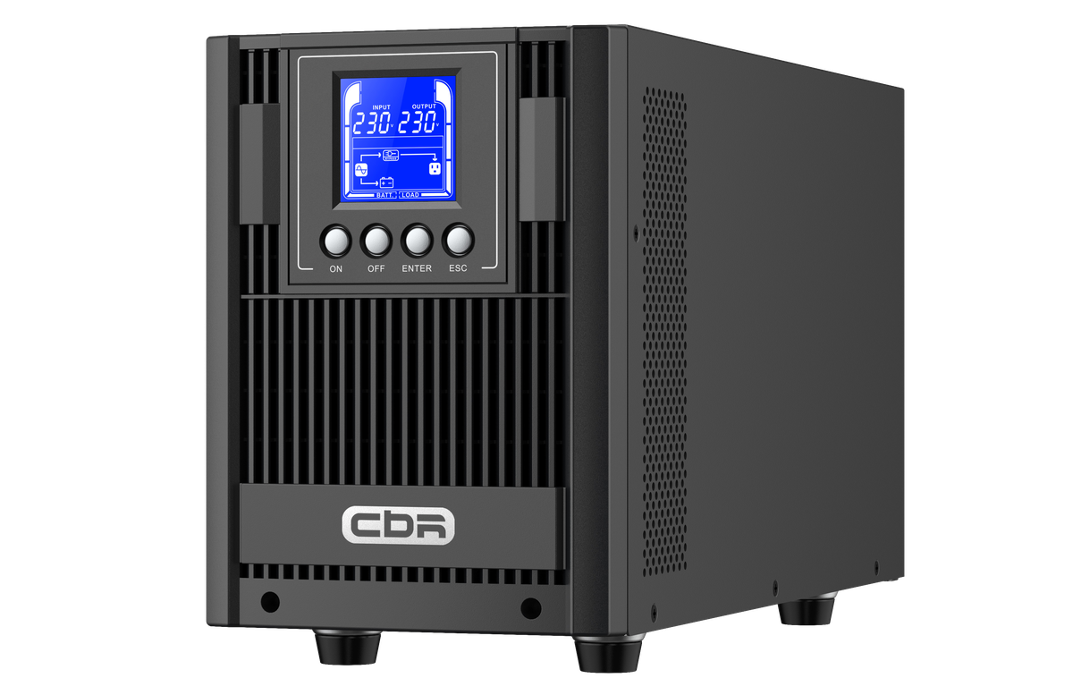 ИБП CBR ESN-2KT-4F-LCHERSC, Online 2000 ВА/2000 Вт, Tower, 4×Schuko, LCD
