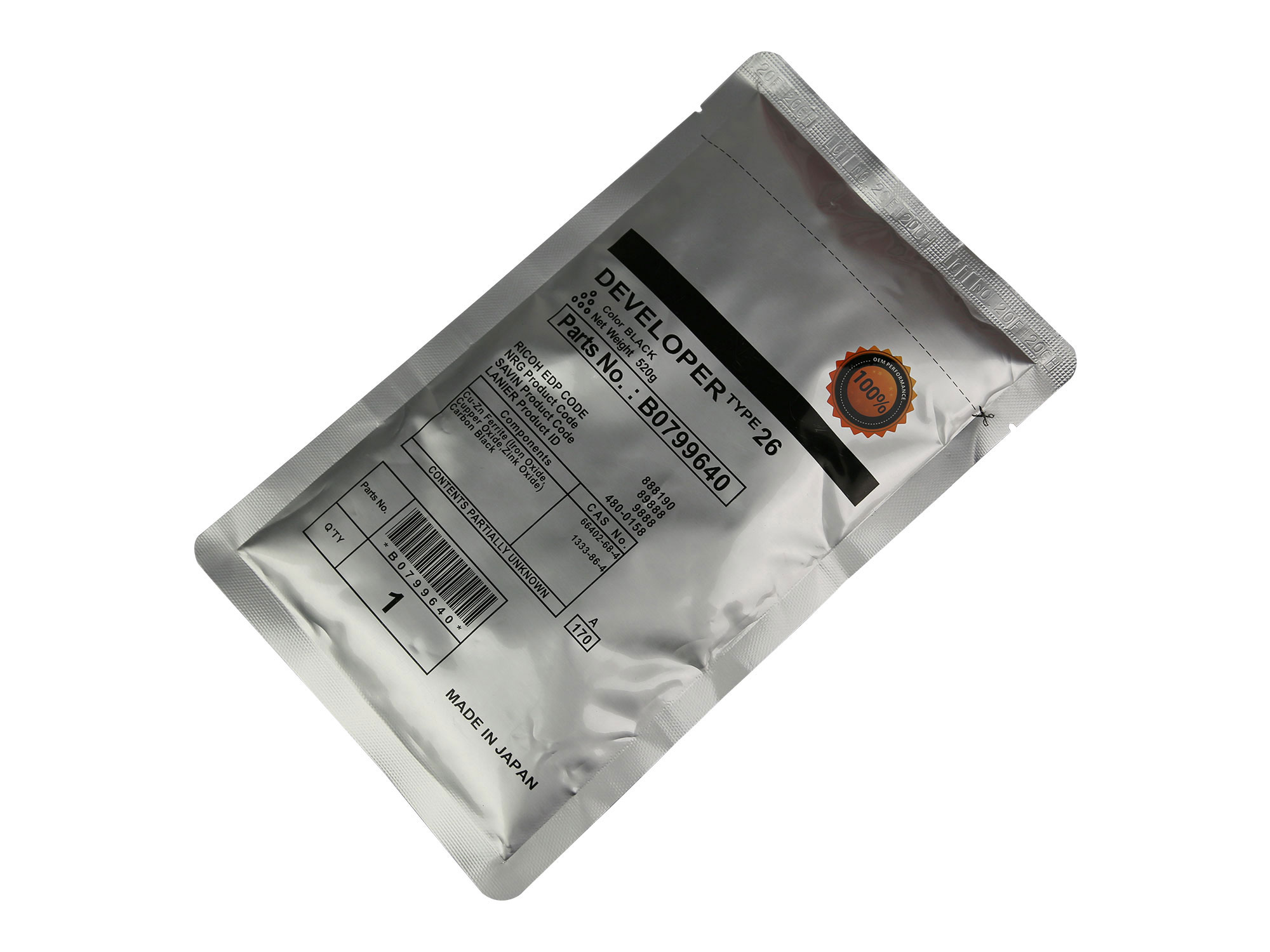Девелопер CET CET6832N (Type 26), для Ricoh Aficio, 520 г, 200 000 стр.