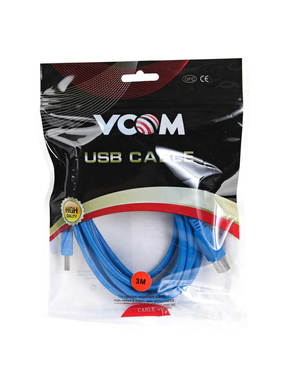 Кабель USB VCOM VUS7070-3M, USB 3.0, Am/Bm, 3 м