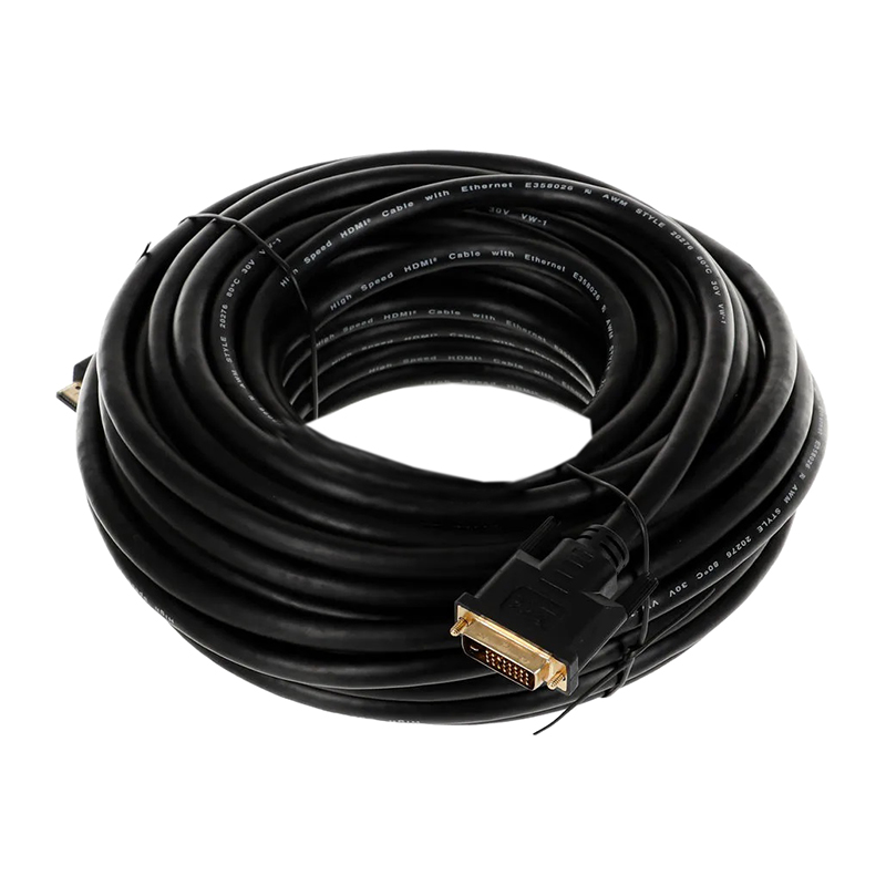 Кабель OSNOVO WH-141(20m), HDMI-DVI, 20м