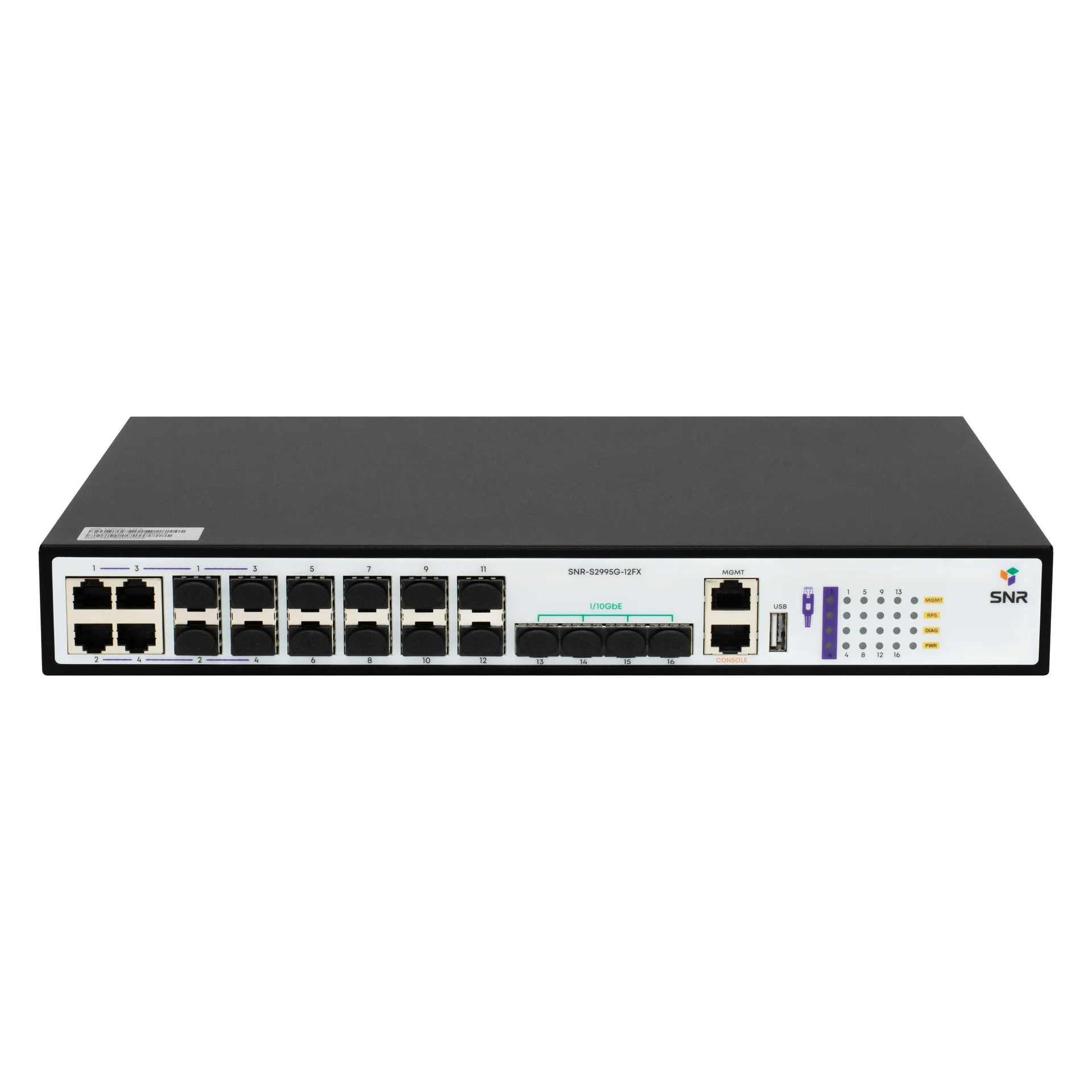 Коммутатор SNR-S2995G-12FX, L3, 8×SFP, 4 Combo, 4×10G SFP+