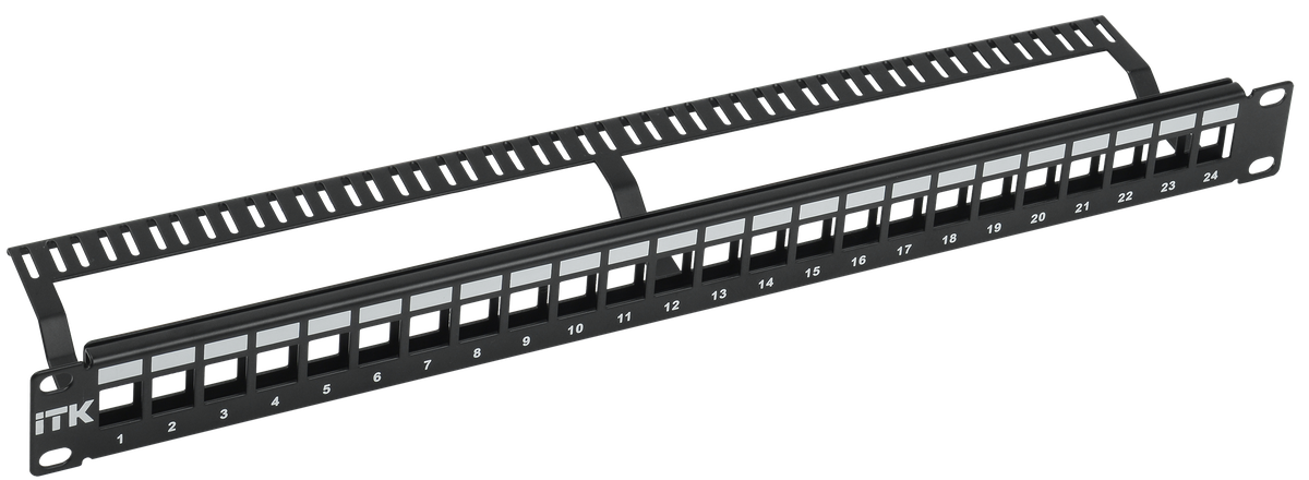 Патч-панель ITK PP24-1UMU, 19" 1U, UTP, 24 порта RJ45