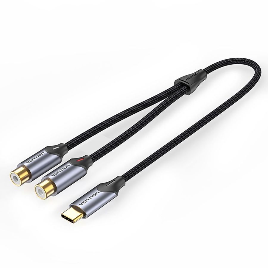 Переходник-разветвитель Vention BGVHF, USB Type-C (M) — 2×RCA (F), 1 м