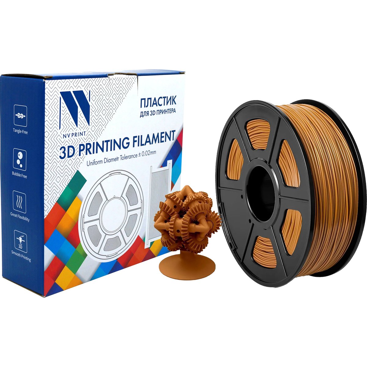 Филамент NV Print ABS Coffee, 1,75 мм, 1 кг, 330 м
