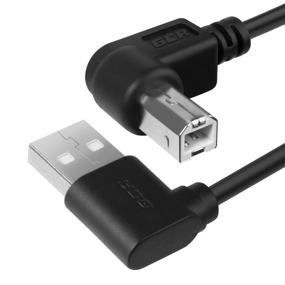 Кабель GCR PRO GCR-51172, USB 2.0, 1.5м, угловой AM/BM