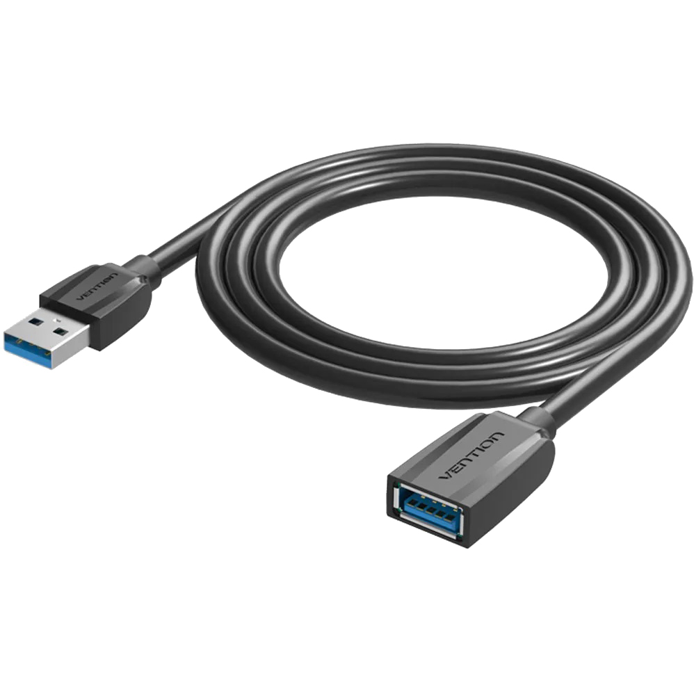 Кабель-удлинитель Vention VAS-A45-B050 USB 3.0 AM/AF, 0.5 м, черный