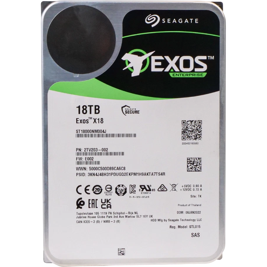 Жесткий диск Seagate ST18000NM004J, 18TB, SAS 12Gb/s, 3.5", 7200rpm