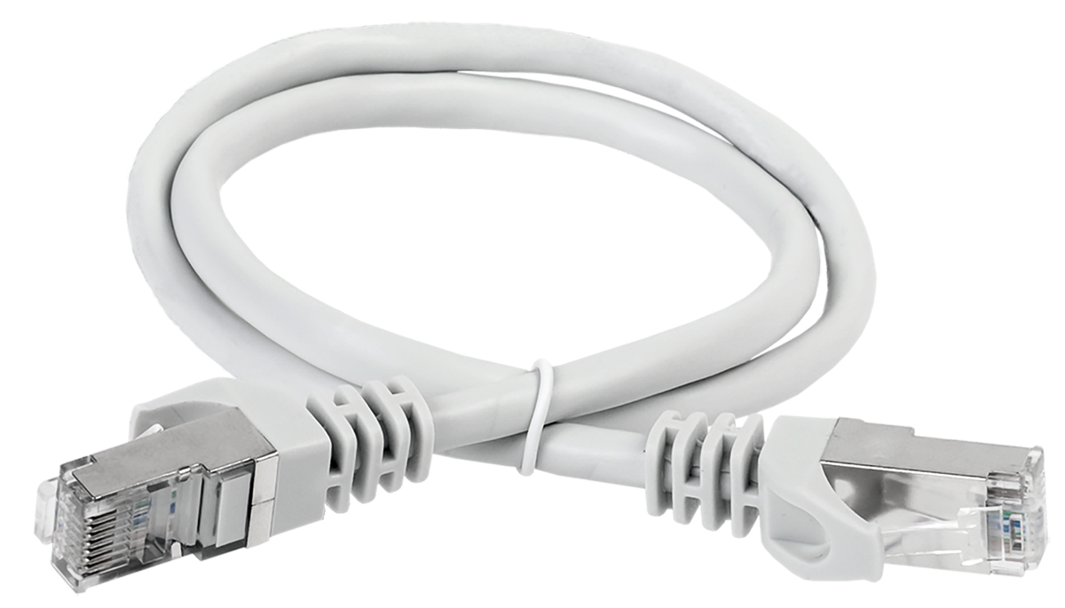 Патч-корд ITK PC01-C6ASL-2M, кат.6A S/FTP, LSZH, 2 м, серый