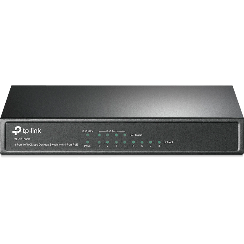 Коммутатор TP-Link TL-SF1008P, 4×PoE+, 66W PoE