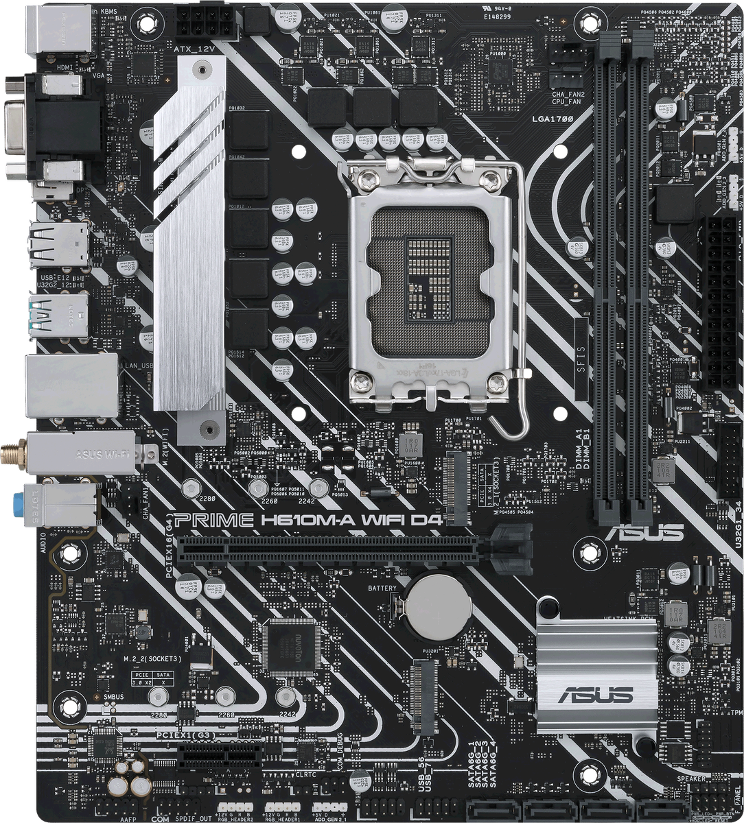 Материнская плата ASUS PRIME H610M-A WIFI D4, mATX, Intel H610, LGA1700, DDR4