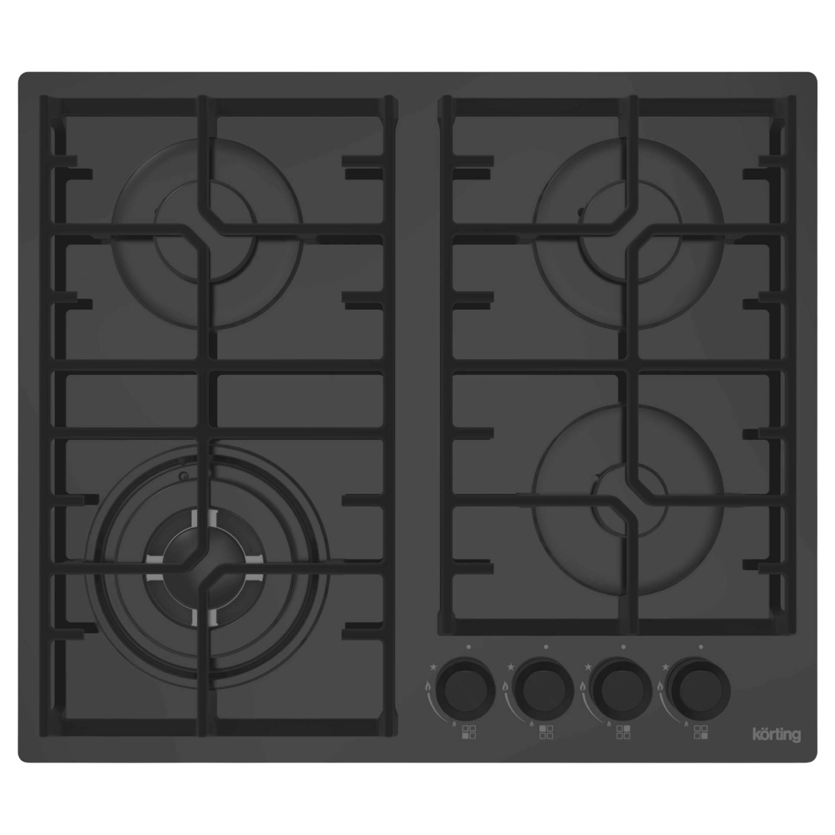 Варочная панель Korting HGG 6451 CTN, газовая, 4 конфорки, WOK, газ-контроль, 60 см